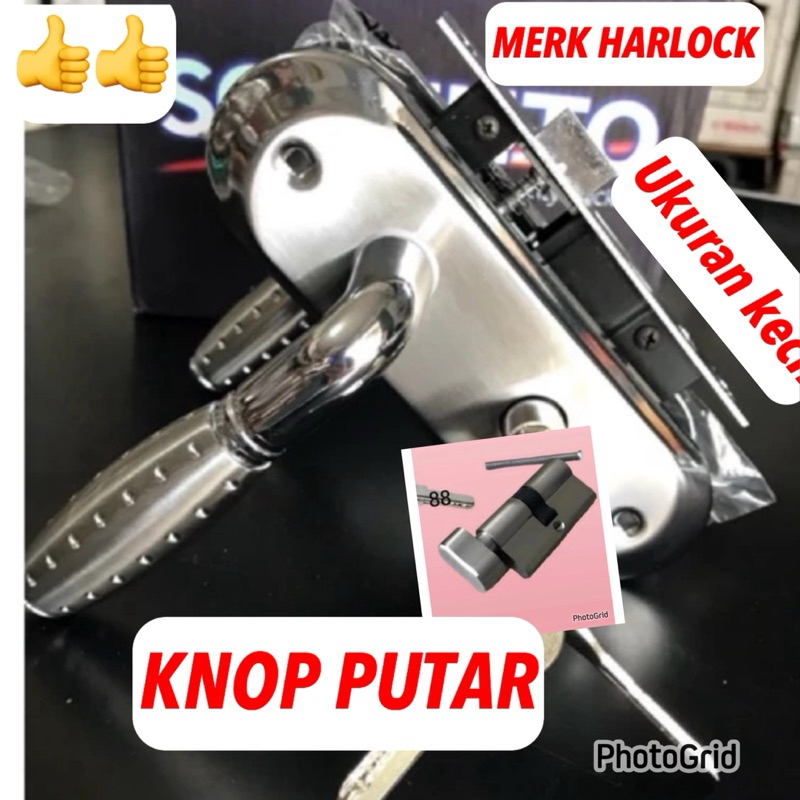 kunci pintu set + silinder knob kodai/ handle pintu kecil dengan silinder knob putar/ kunci pintu uk