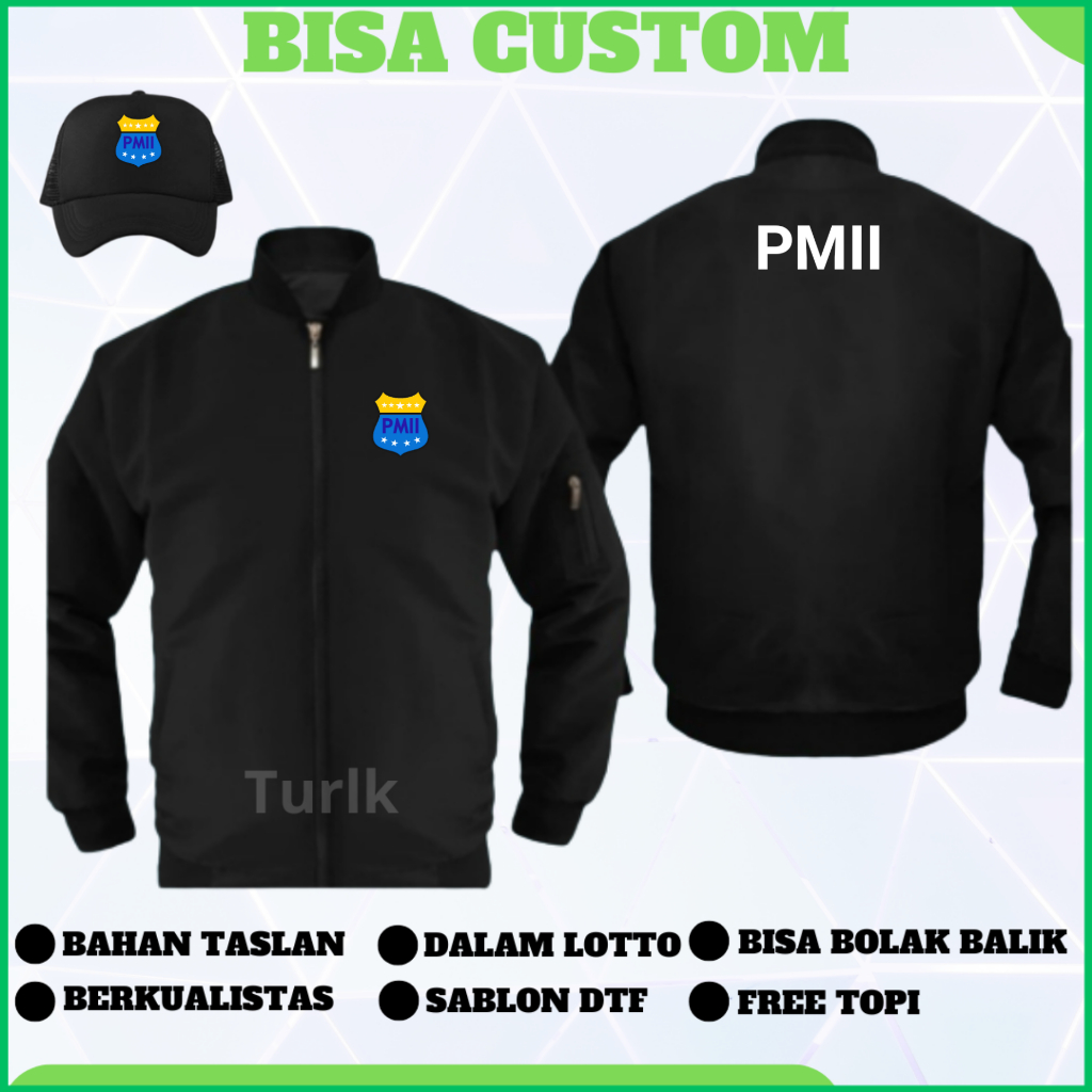 Jaket PMII Jaket Pergerakan Mahasiswa Islam Indonesia Bomber Custom