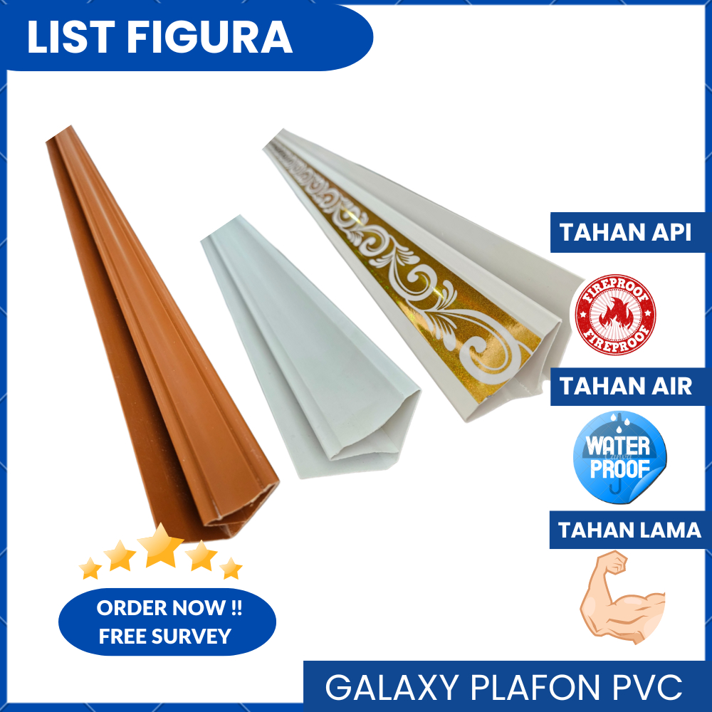 Lis Plafon PVC Minimalis Murah Panjang 4 Meter/Lis PVC/List PVC Murah dan Elegan/Dekorasi Ruangan