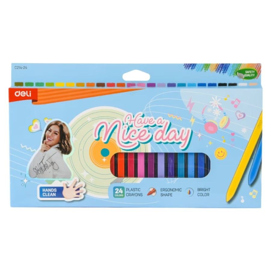 

DELI - Crayon Plastic CC214-24 Isi 24 Warna Special Agnes Mo Edition