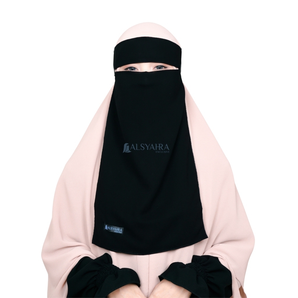 Alsyahra Exclusive Niqab Bandana Sifon Silk Jetblack