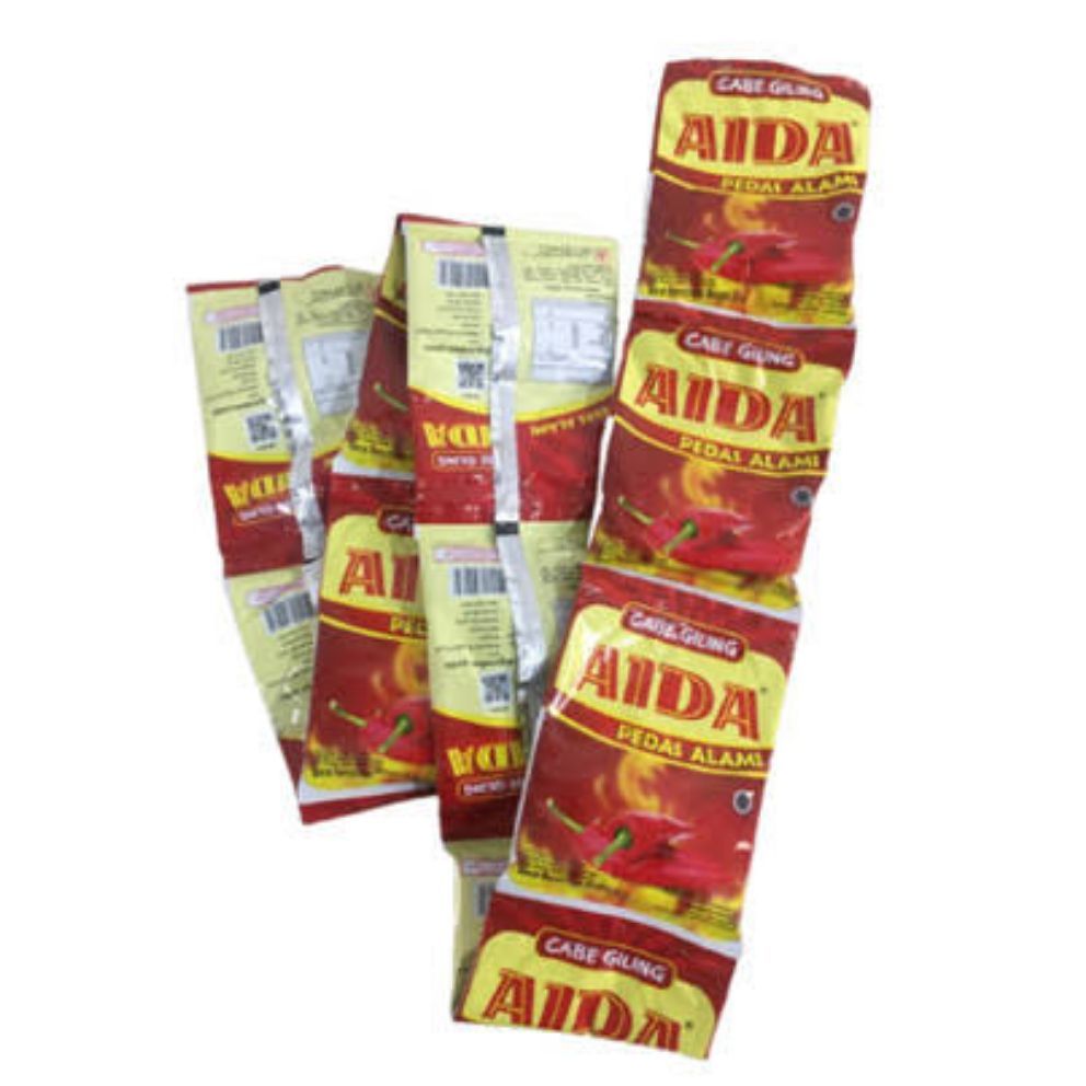 

Bubuk Cabai Cabe Aida Giling Halus 1Renceng isi 10Sachet 25gr Serbaguna Pedas Alami