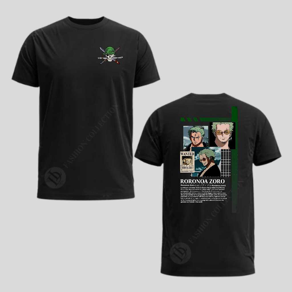 Kaos Anime One Piece 'Roronoa Zoro, Luffy, Vinsmoke Sanji, God Usopp  / Kaos Pria Distro / Baju Pria