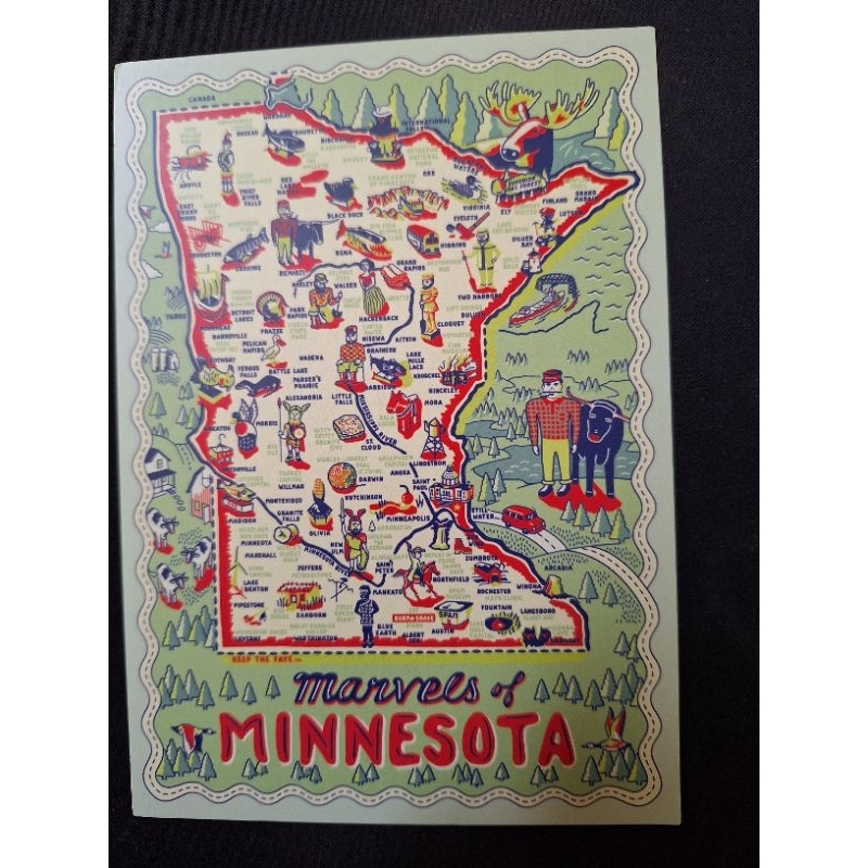 

kartu pos peta amerika/american map postcard