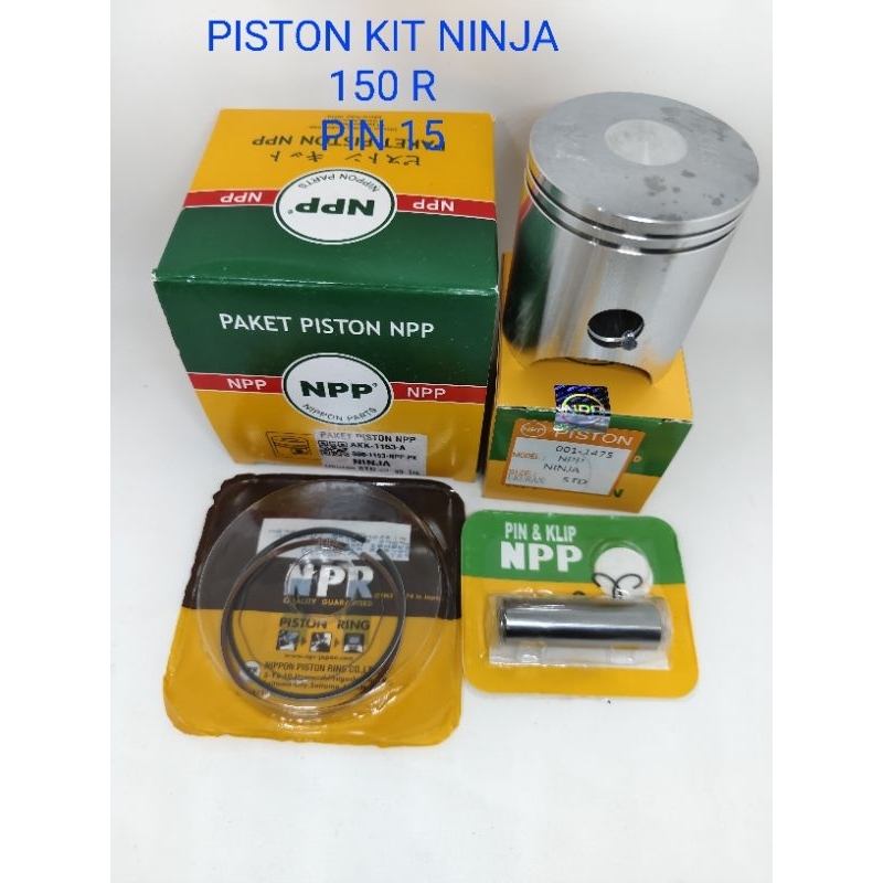 PISTON KIT KOMPLIT UKURAN STD  NINJA 150 R NINJA RR NINJA SS PIN 15 NPP