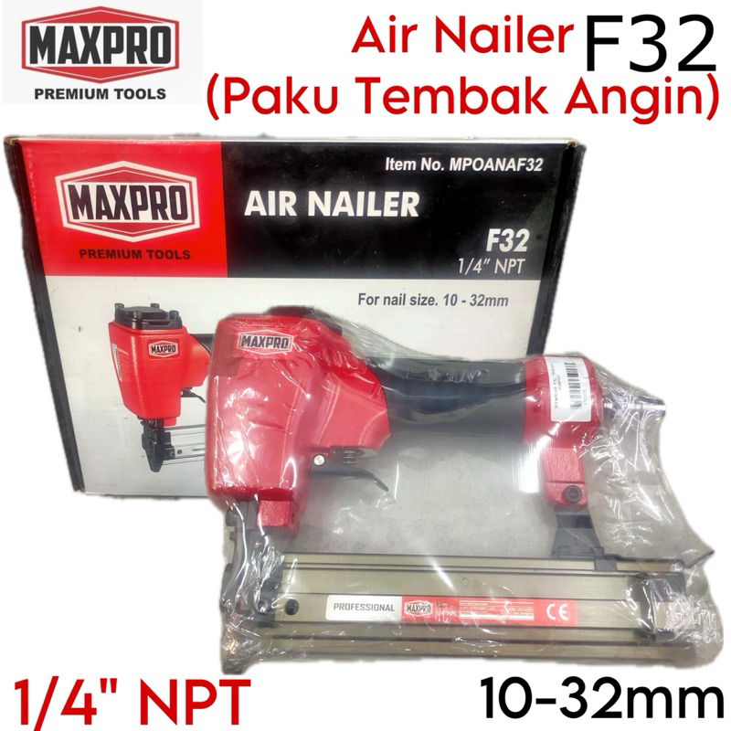 

Air Nailer Gun Maxpro F32 Alat Paku Tembak Angin 10 - 32 mm 1/4" NPT