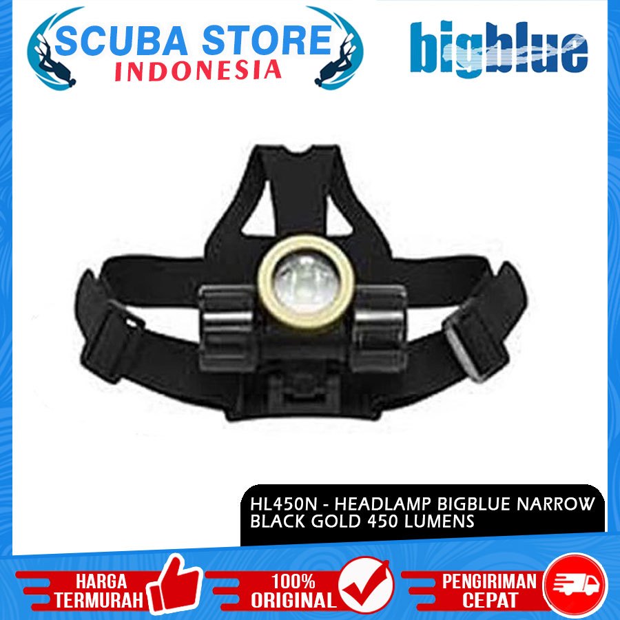 HL450N Head Lamp Bigblue Wide 8° 450 Lumens Torch Light Underwater Scuba Diving Cave Sidemount Sente