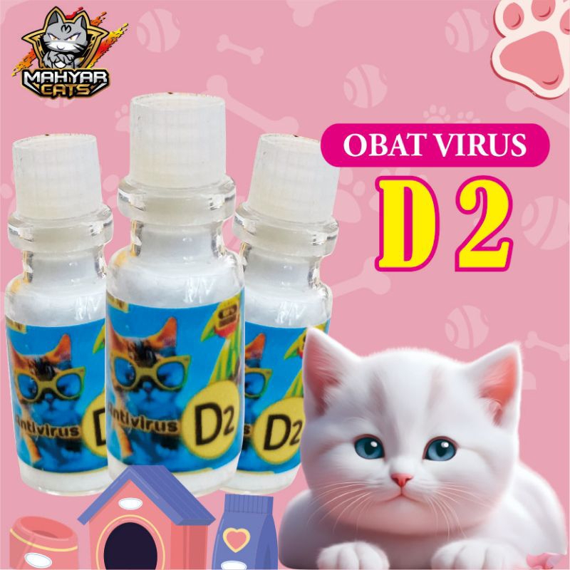 Vitamin Obat Kucing D2 Flu Virus Calici Muntah Mencet Bersin/ Obat Kucing D2 | Obat flu kucing obat 