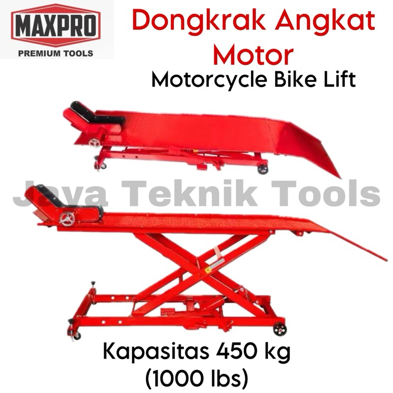 Dongkrak Angkat Motor Maxpro 450 kg Motorcycle Bike Lift 1000 lbs Hydraulic Hidrolik Bengkel