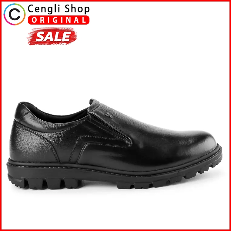 PLAYBOY SEPATU PANTOFEL PRIA ORIGINAL FORMAL SLIP ON KULIT ASLI ORI HITAM PL12