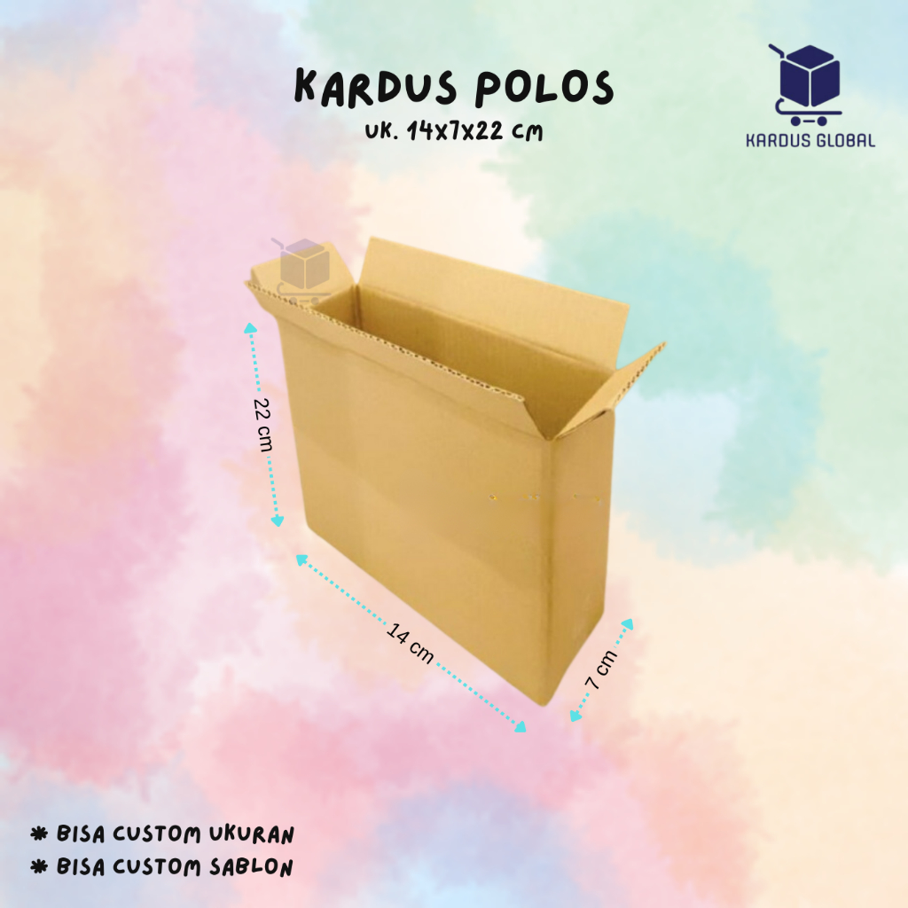 

KARDUS BOX POLOS BARU UKURAN 14x7x22 CM