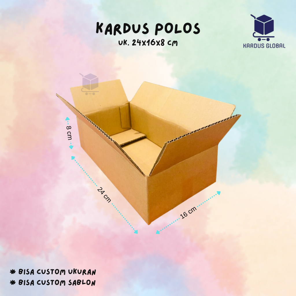 

KARDUS BOX POLOS BARU UKURAN 24x16x8 CM