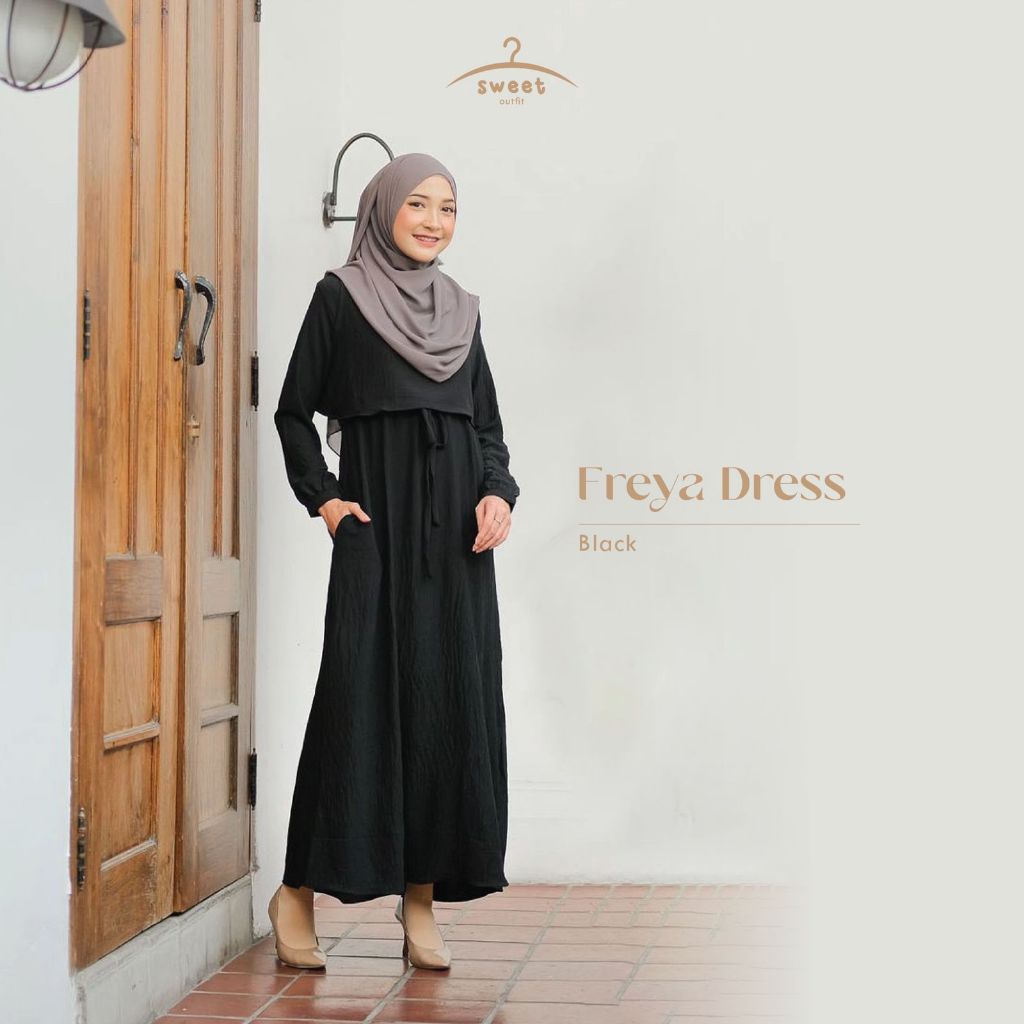 Sweet Outfit - Freya Dress Gamis Crinkle Vest 2 in 1