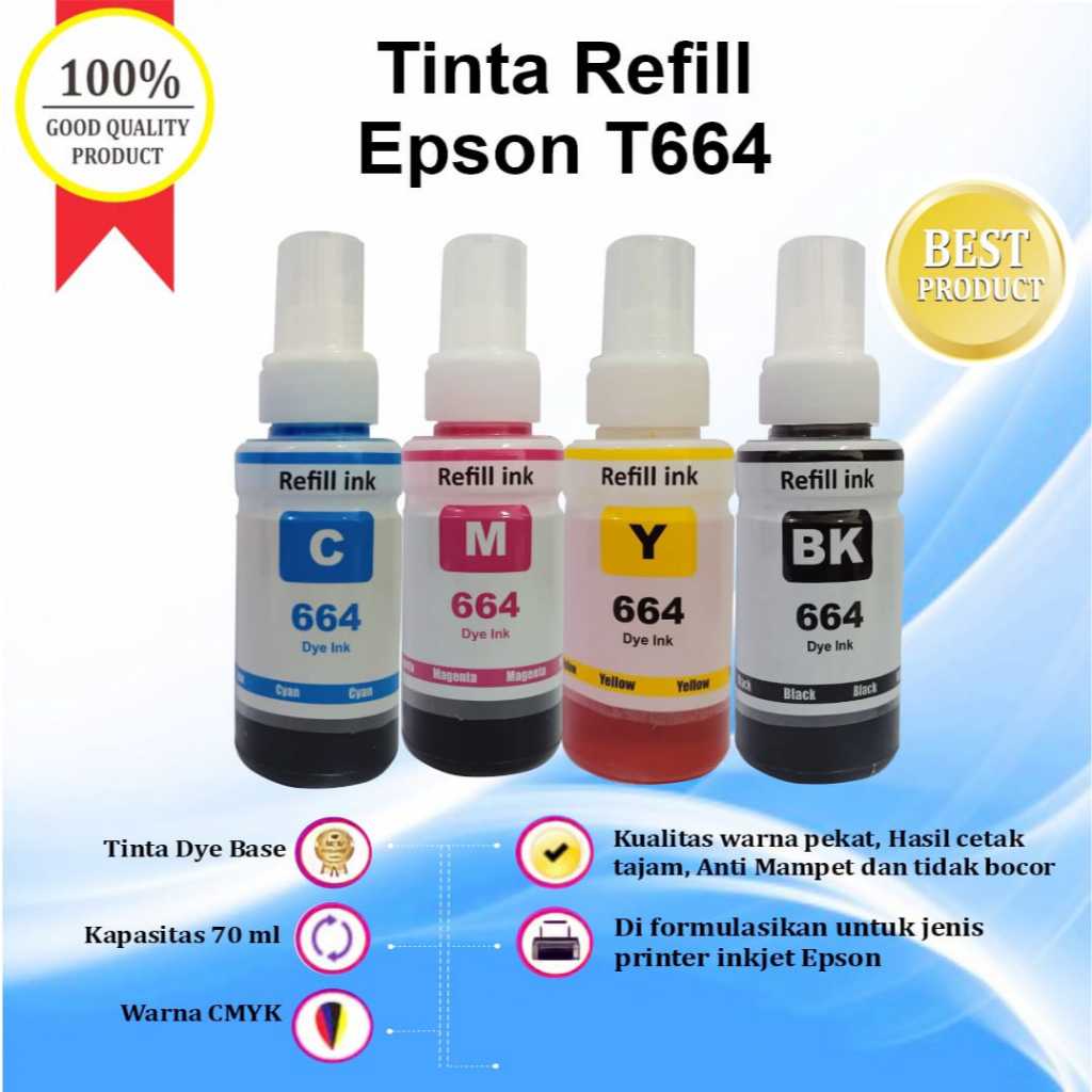 Tinta Refill Epson Tinta 664 T664 Refill Epson L120 L210 L310 L360