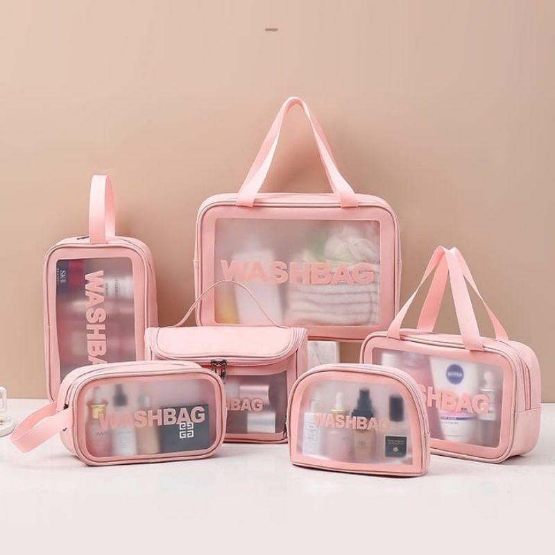Tas Kosmetik Transparan / Tas Serbaguna Washbag Waterproof/ Washbag Kosmetik Transparan