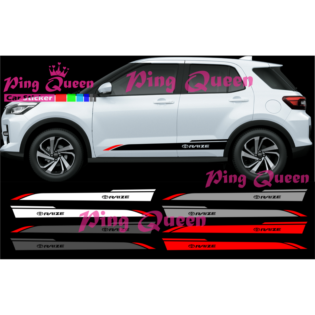CUTTING STICKER MOBIL RAIZE STICKER LIST MOBIL TOYOTA RAIZE