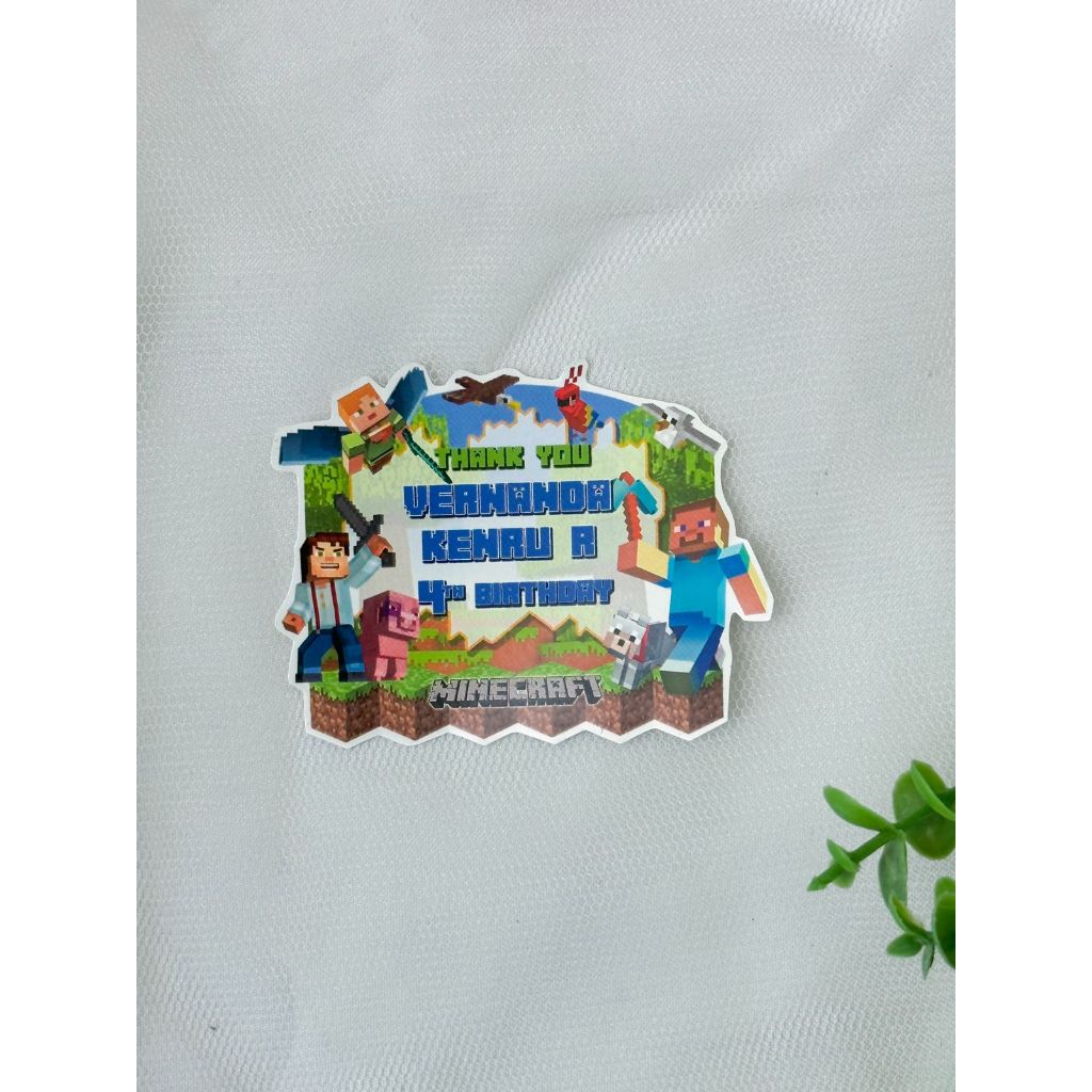 

Mine Craft Bentuk Sticker Birthday / Sticker Pudding / Tumpeng / Hampers / Souvenir Ulang Tahun