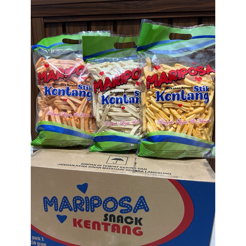 

SNACK STIK KENTANG MARIPOSA 250 GRAM BALADO / KEJU / ORIGINAL