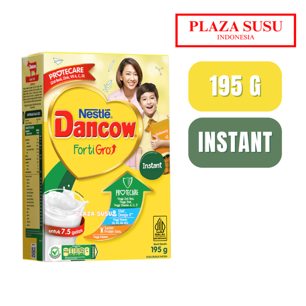 

NESTLE DANCOW FORTIGRO INSTANT 195 G SUSU PERTUMBUHAN ANAK 6 - 12 TAHUN