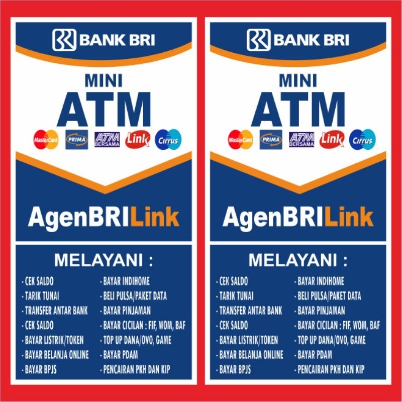 Spanduk / Banner Agen BRILink Bisa Request Tulisan ukuran 50x100 beli 1 gratis 1