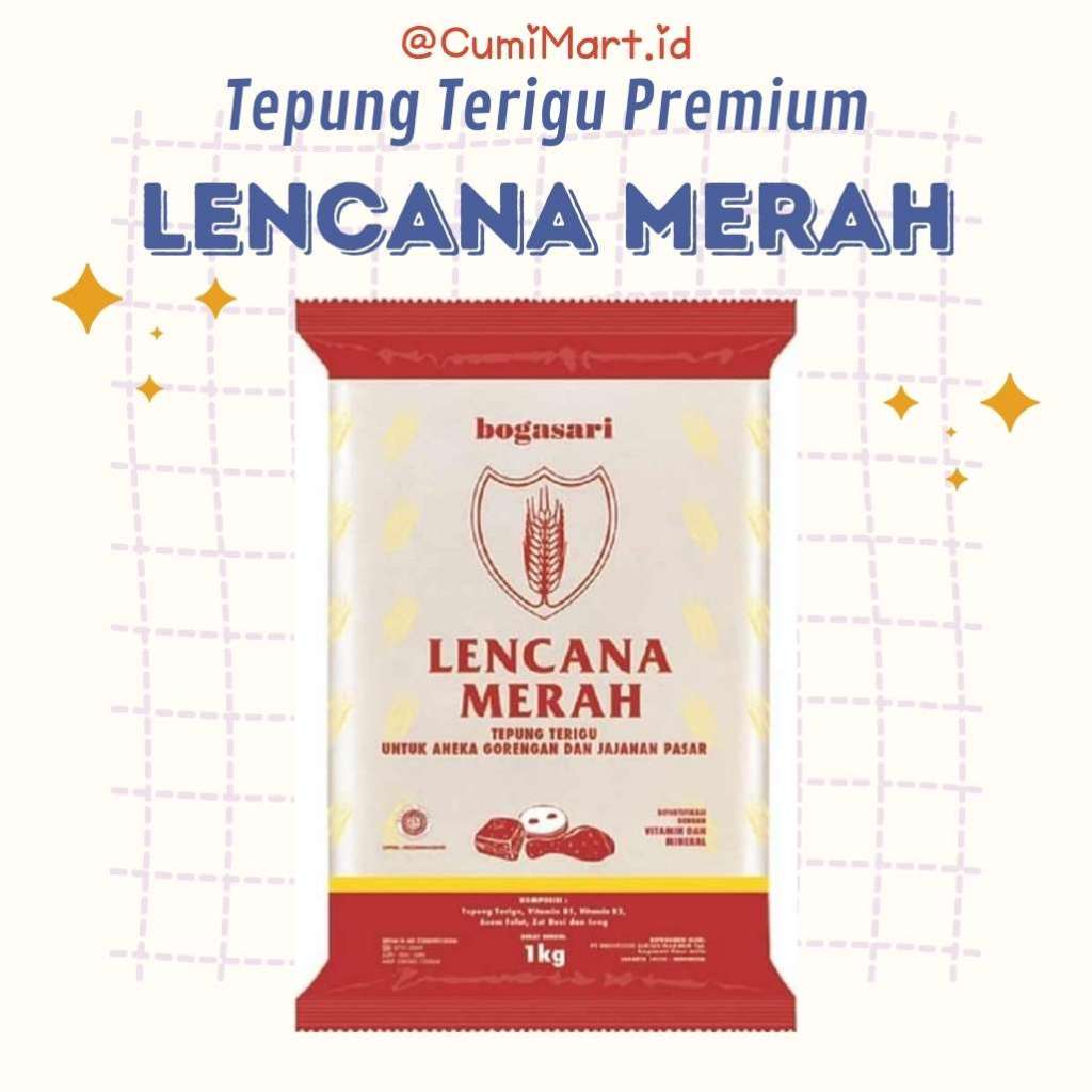 

Tepung Terigu Lencana Merah Premium Bogasari 1kg