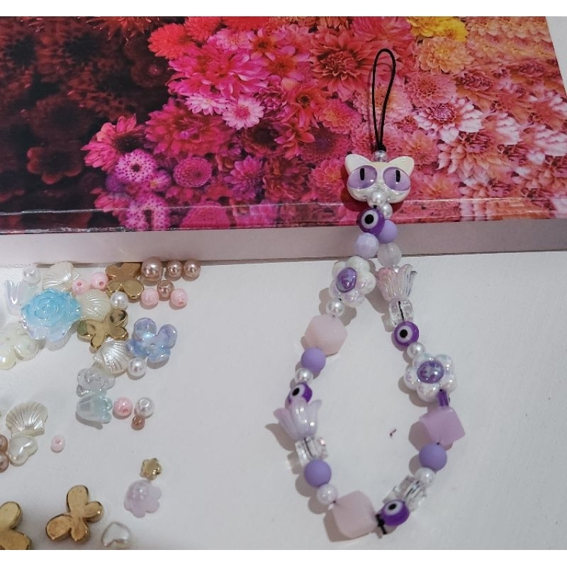 Phonestrap - Purple - Cat eye - Gantungan Handphone - Ungu