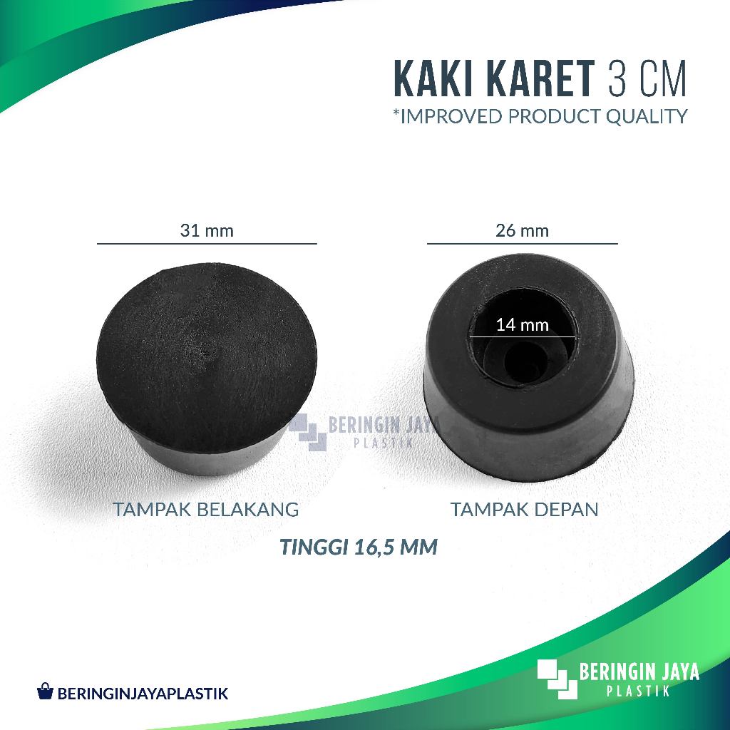 Kaki Karet 3 cm (PVC) untuk Salon Speaker / Box Power / Amplifier / Hardcase / Sofa / Pintu / Meja