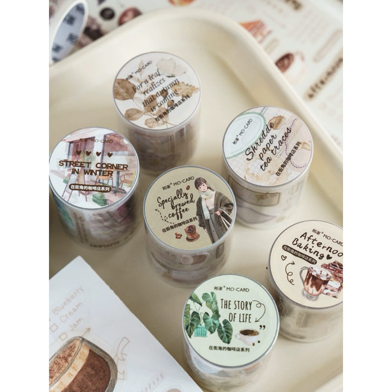 

LP 5 Cm*2 M Roll Tape Sticker PET Coffee shop Series Jurnal Scrapbook DIY Stiker Transparant Girl