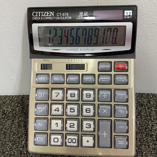 

KODE D55O Calculator Kalkulator Citizen CT 678 Kalkulator dagang 12 Digit Silver