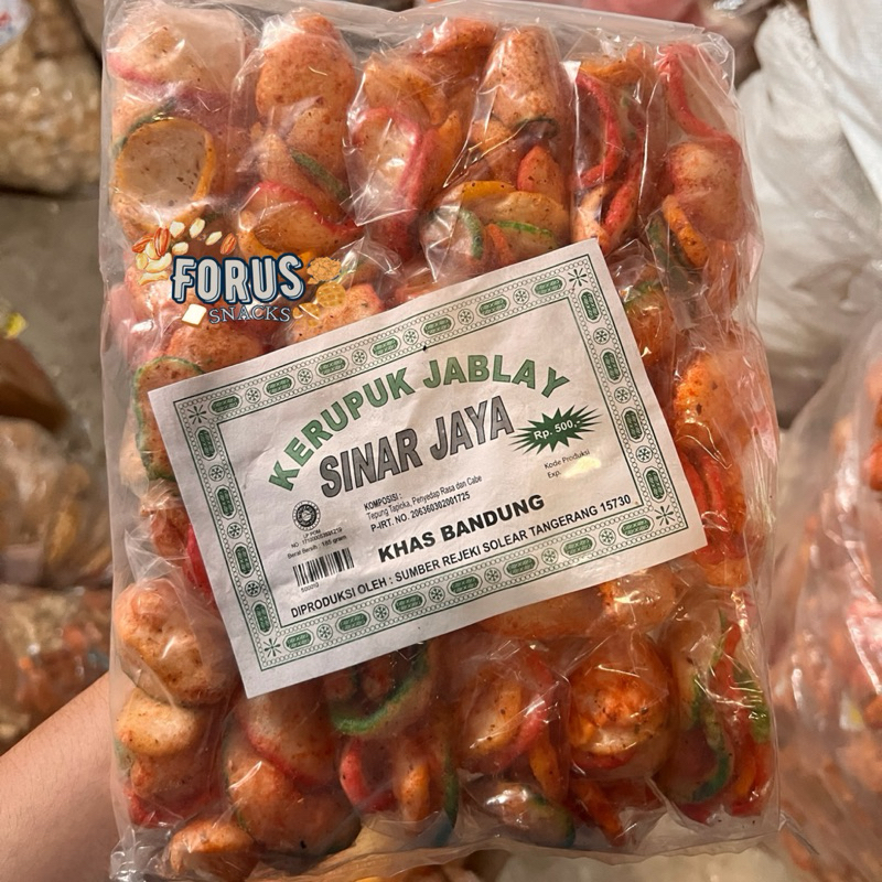 READY KERUPUK JABLAY SINAR JAYA PEDAS GURIH NAGIH KRIUK 1 Pack isi 20 Pcs