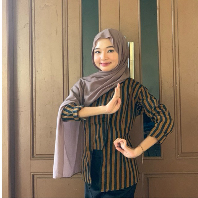 Kebaya Lurik Kutubaru Modern Wanita Surjan Pria Dewasa Size S M L XL XXL baju tenun baju adat