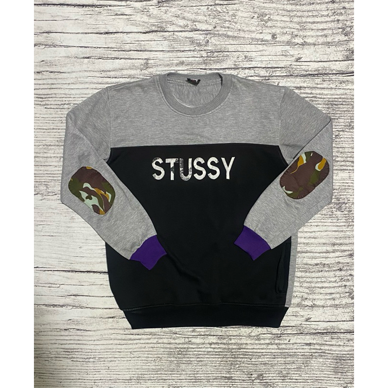 Crewneck cn sweatshirt Stussy fashion 3 warna fake second