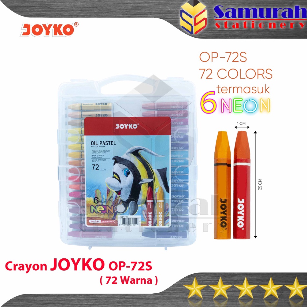 

Crayon Joyko OP72s Krayon Minyak isi 72 Warna Terlengkap Oil Pastel OP 72S For Drawing Water Resistant Non Toxic ART S4Z3