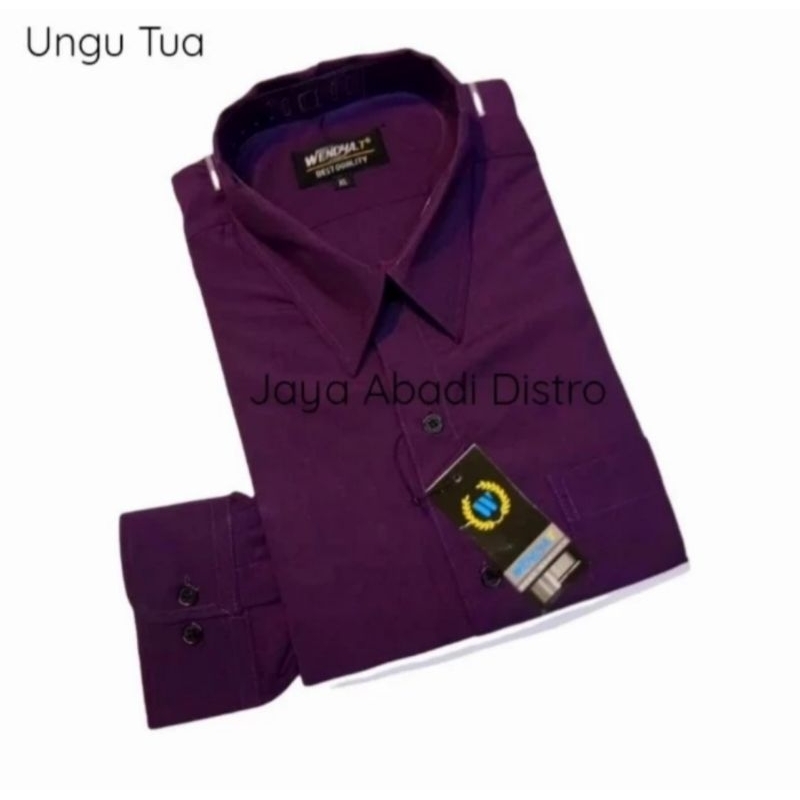 KEMEJA UNGU TUA POLOS KERJA FORMAL LENGAN PANJANG REGULER