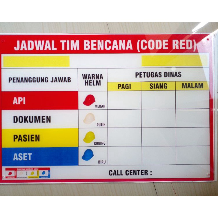 

KODE H15N Papan Informasi Red Code Petugas Jaga Siaga Bencana