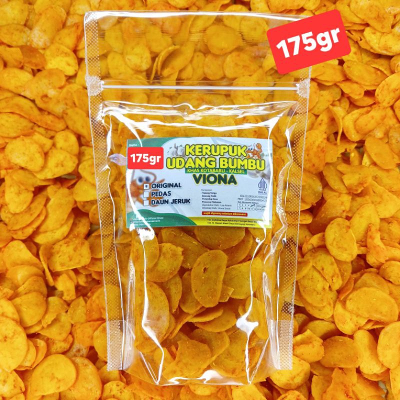 

KERUPUK UDANG BUMBU VIONA KHAS KOTABARU KALSEL GURIH & RENYAH BERAT 175 GR