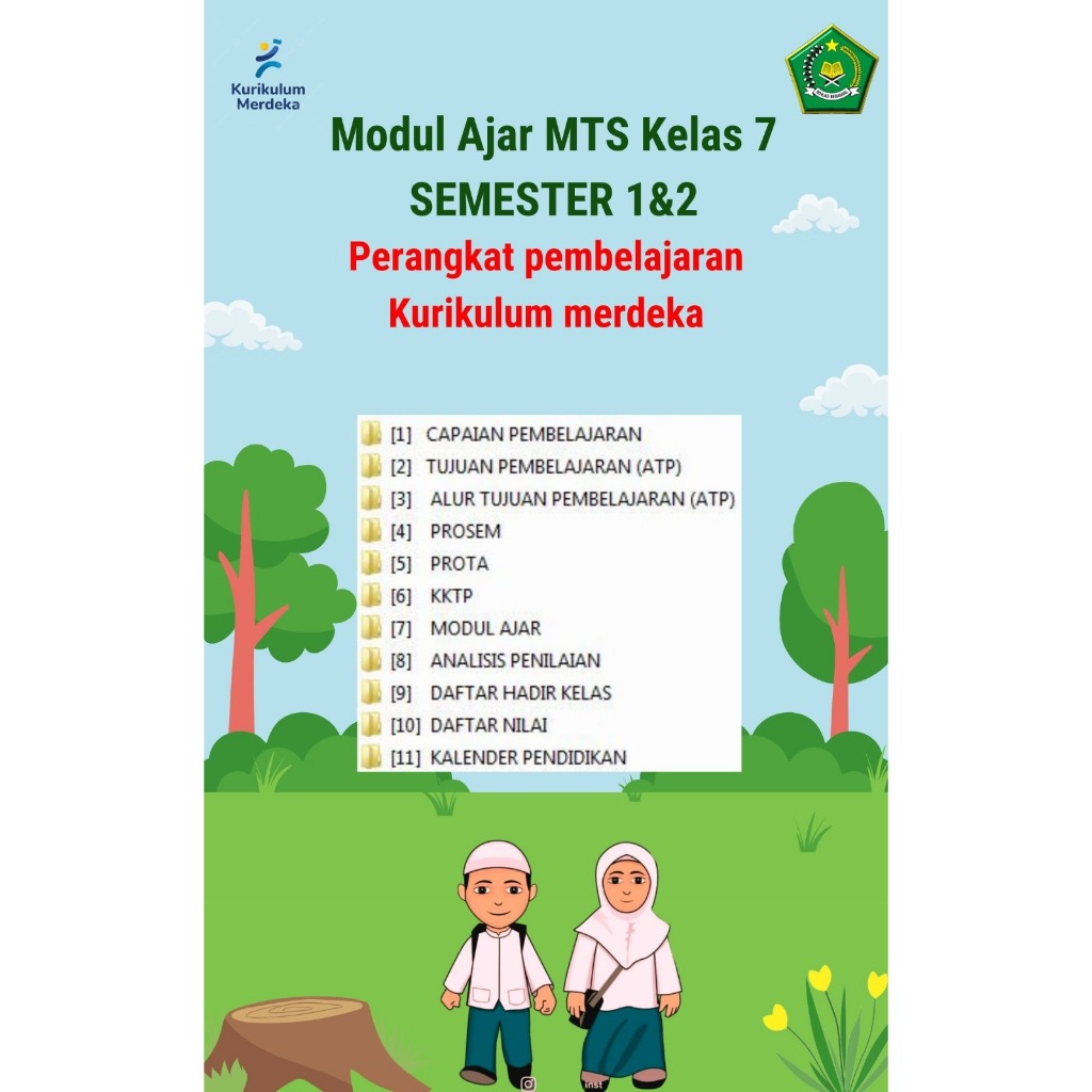 

MODUL AJAR MTS KLS 7 KURIKULUM MERDEKA SEMESTER 1&2