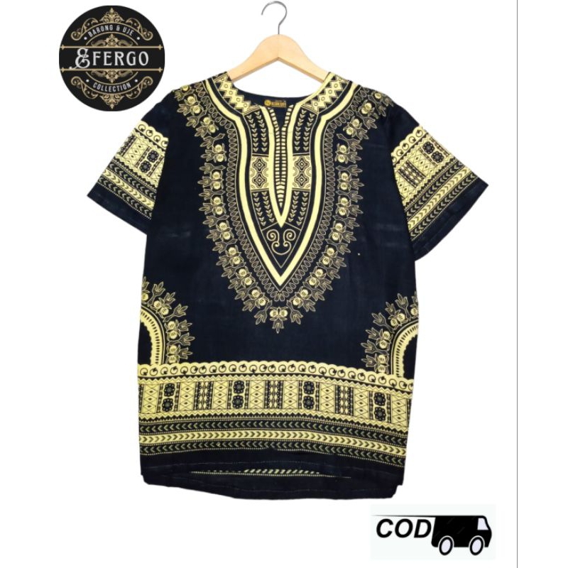 baju kaos uje dashiki hitam/baju uje etnik/baju etnik dashiki/baju barong bali