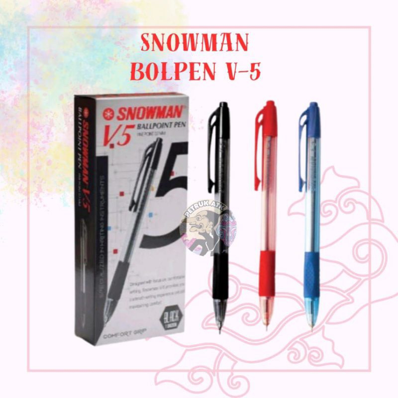 

[PCS] BOLPEN / PULPEN SNOWMAN V5 / V-5 0.7 MM HITAM / BIRU / MERAH