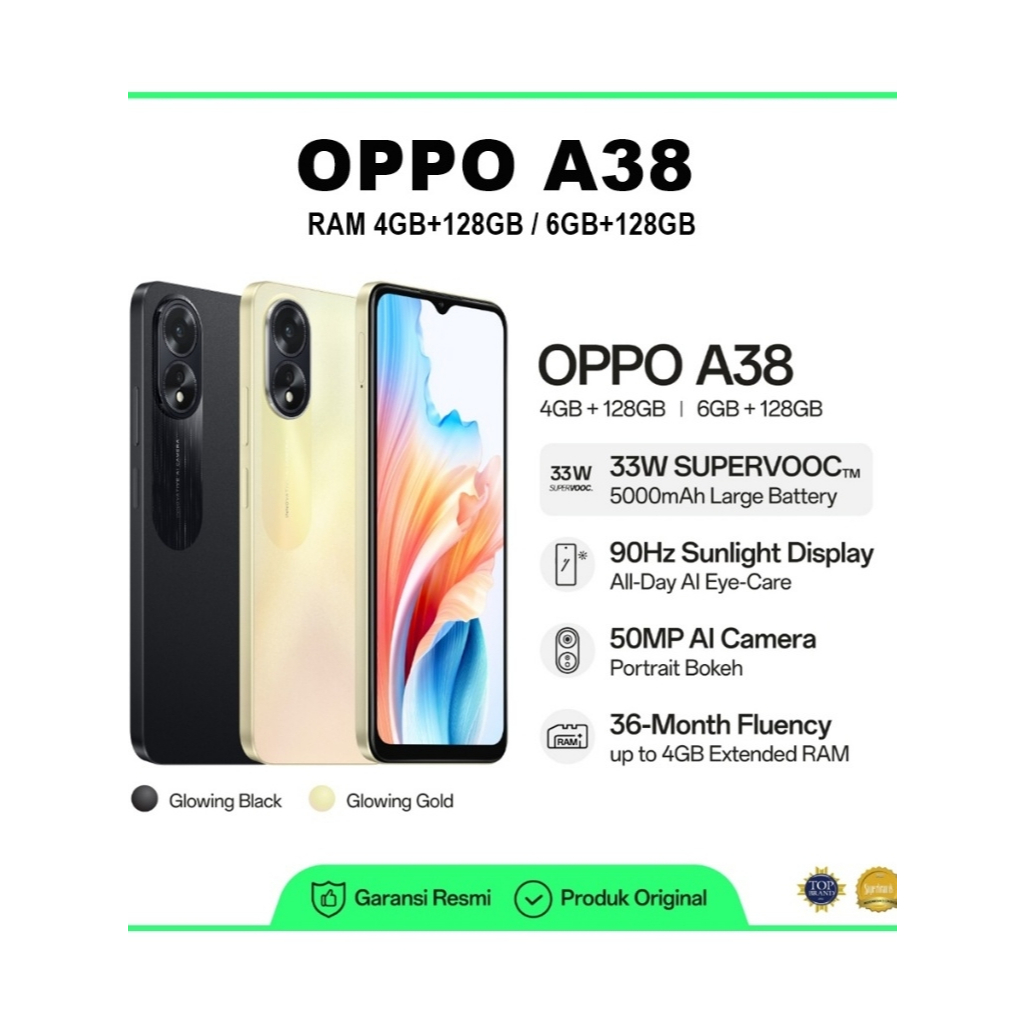 HP OPPO A38 RAM 4/128 6/128GB GARANSI RESMI