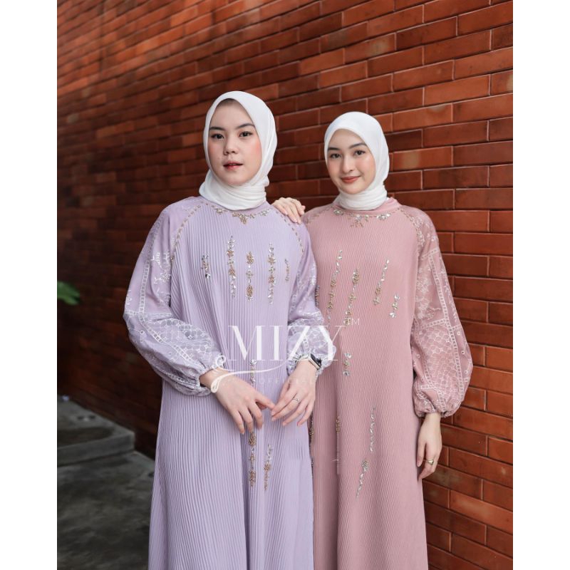 BILQYS SIFIA MAXI DRESS Gamis Wanita Pesta Kondangan Cantik Kekinian Terbaru Plisket Shakila Aksen P