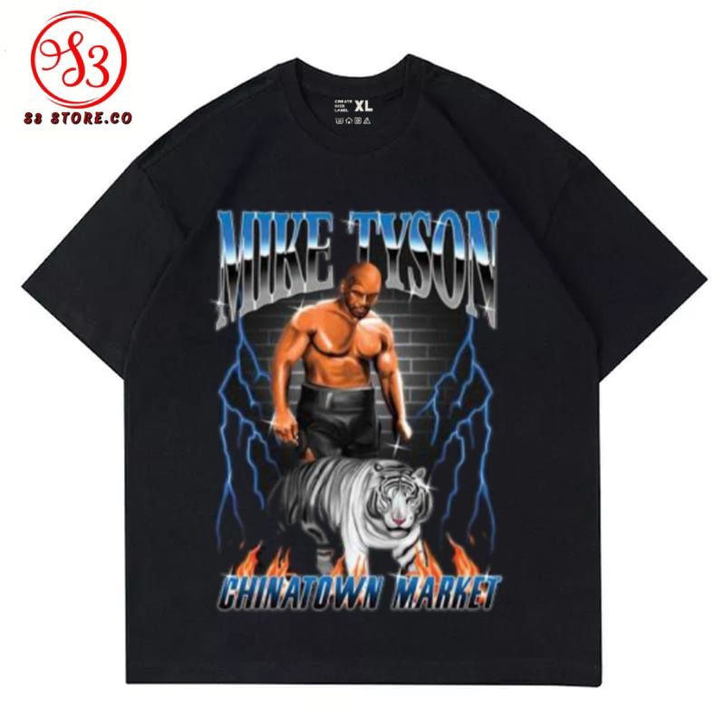 KAOS T-SHIRT MIKE TYSON CHINATOWN MARKET KAOS PRIA WANITA TEE BOXING BLACK BAJU VINTAGE | BOOTLEG | 