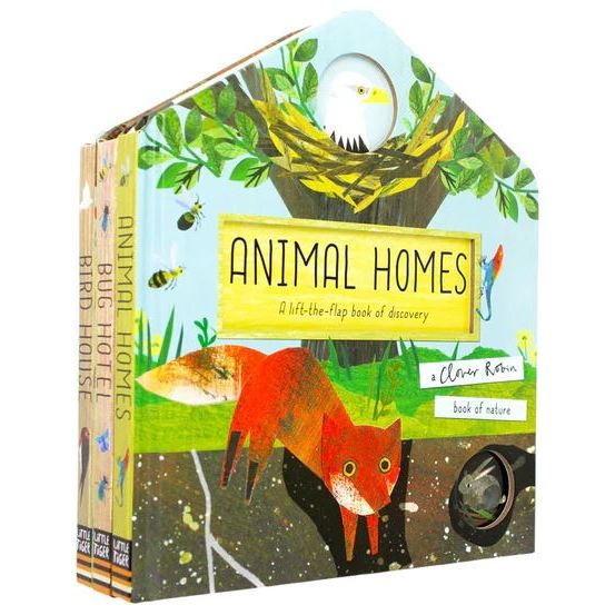 A Clover Robin Book of Nature Series 3 Books Lift-the-flap Collection Set (Bird House, Bug Hotel & A