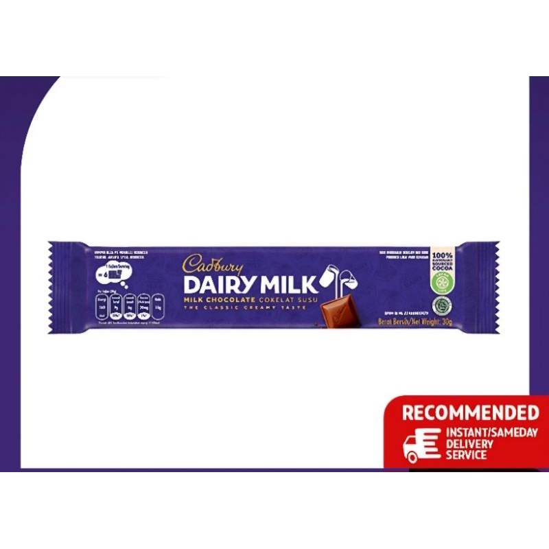 

COKLAT CADBURY DAIRY MILK ORIGINAL 30gr 1pcs