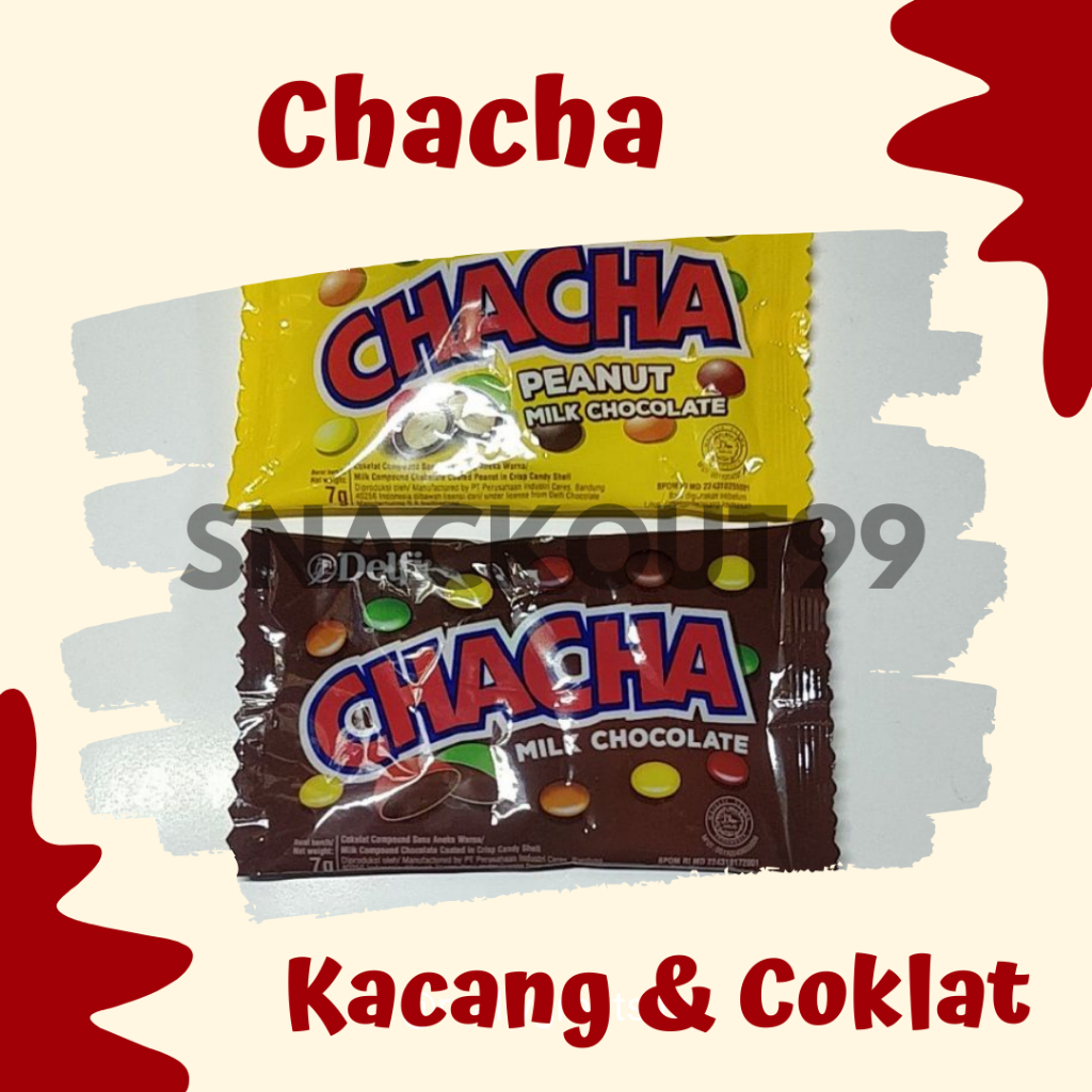 

Cha Cha Permen Cokelat dan Kacang Renceng 5 gram x 10 pcs