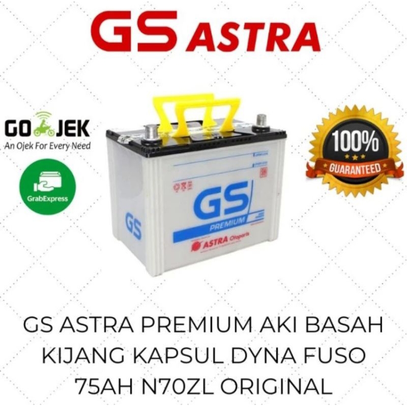 GS ASTRA PREMIUM ORIGINAL AKI BASAH MOBIL KIJANG KAPSUL 75AH N70ZL