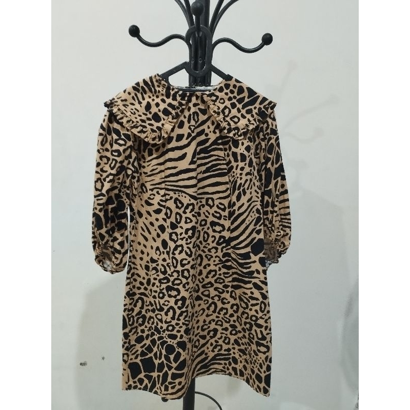 Baju wanita/dress motif leopard Mango Ori