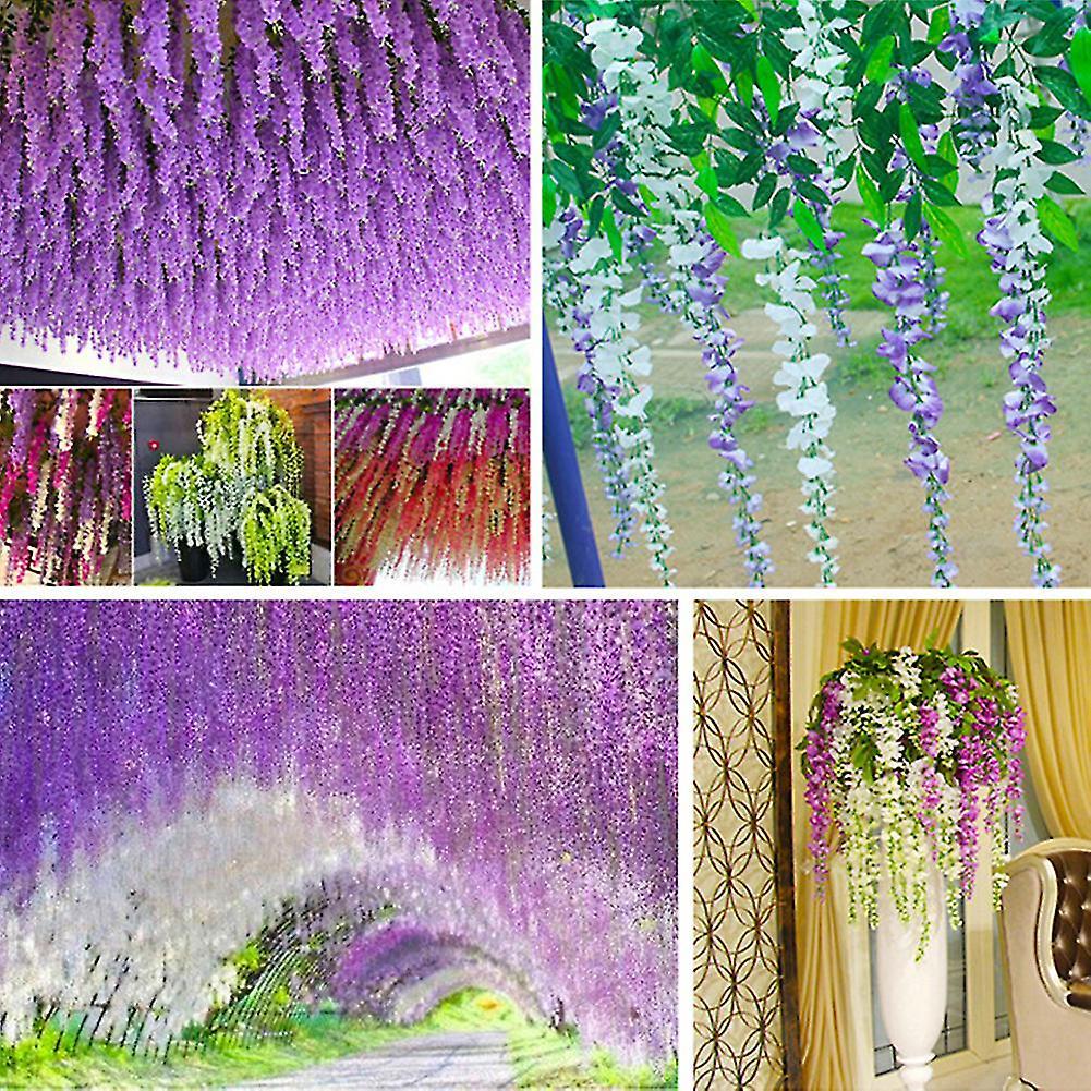 12PCS BUNGA HIAS DEKORASI PELAMINAN PERNIKAHAN ARTIFICIAL / DAUN BUNGA WISTERIA ARTIFICIAL PALSU SIN
