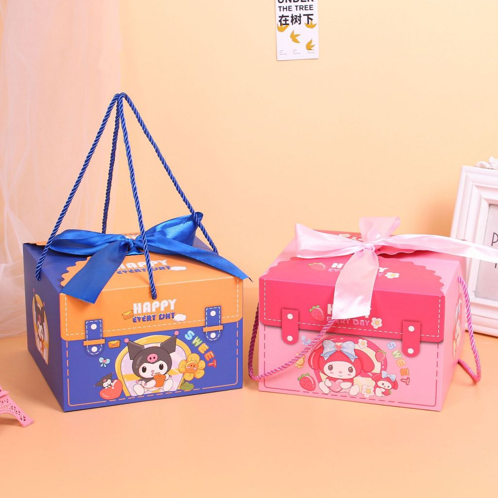 

BOX KOTAK GOODIE BAG TAS SOUVENIR HAMPER SNACK PESTA ULANG TAHUN ANAK KUROMI MY MELODY PREMIUM