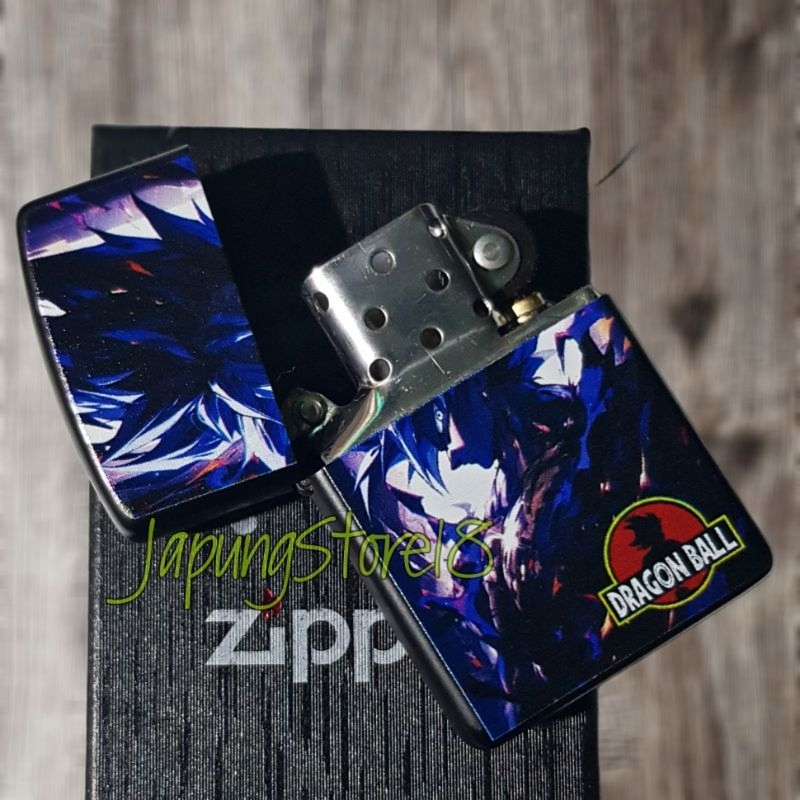 Korek Api zippo Dragon Ball goku print uv Zippo Custom korek api unik dan langka zippo